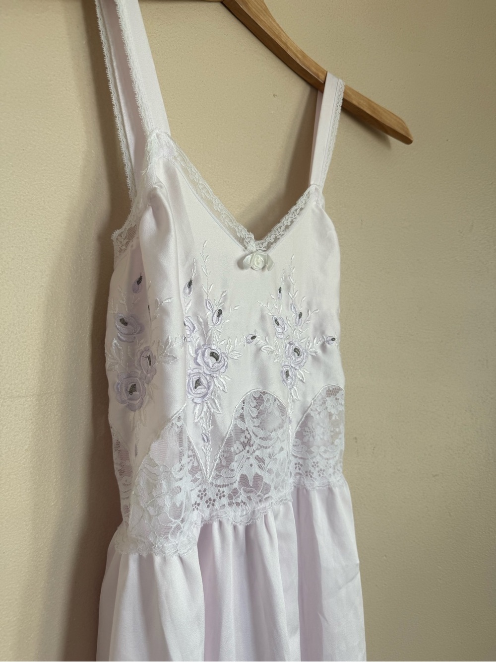 Vintage Dior Light Pink Full Length w/ Lace and Floral Patterns